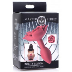 Master Series Plug Bijou Silicone Booty Blum avec Rose 7.5 x 3cm